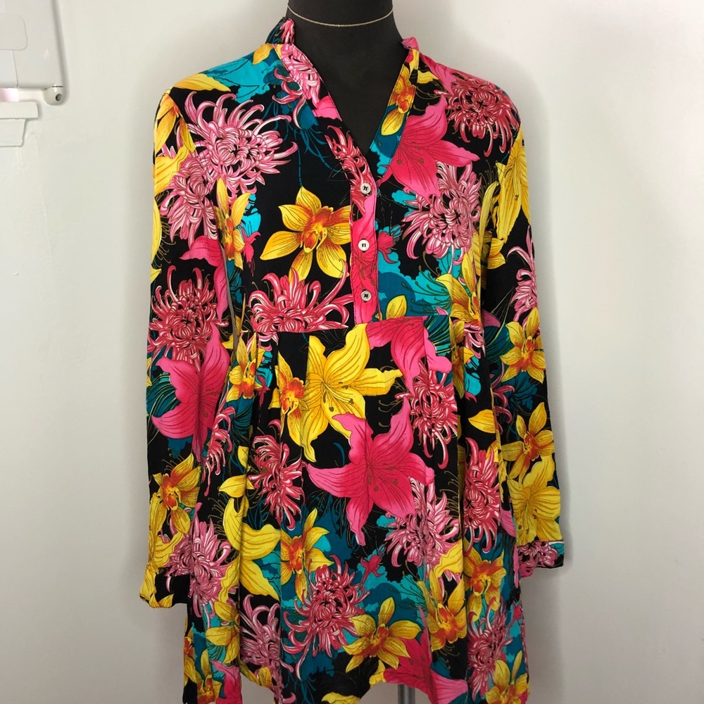 INSIGHT Long Sleeve Floral Dress US 2